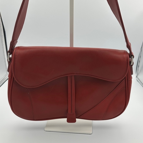 M.London Red Leather Shoulder Bag - Picture 1 of 9